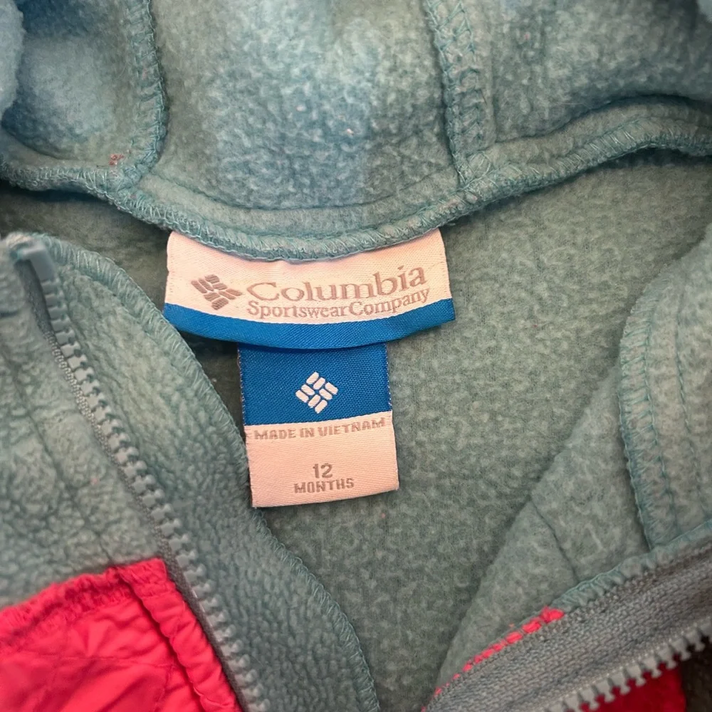Columbia Blue Tea Heart‎ Fleece Baby Full Zip Jacket